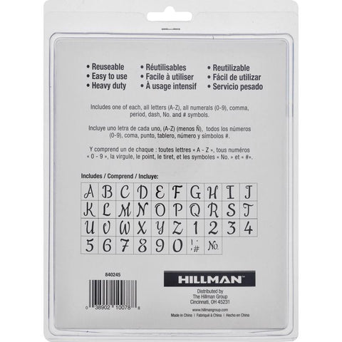 HILLMAN 6 in. Oil Board Decorative Script Stencil Pack 6 Inch Stencil Set 38 pk