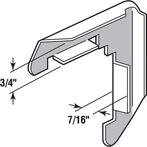 Make-2-Fit PL 14268 Miter Cut Screen Frame Corner, Aluminum, Mill, For: PL14039, PL14041 and PL14042 Screen Frames