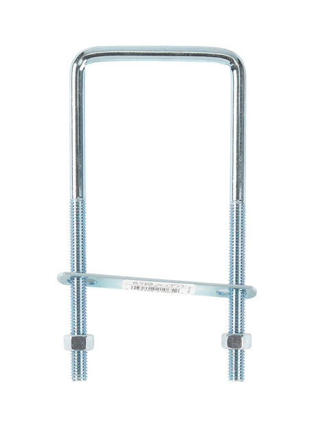 Hampton 3/8 in. X 3 in. W X 6.5 in. L Coarse Zinc-Plated Steel Square Bend U Bolt, Pack of 10