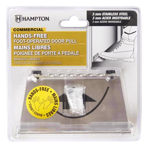 Hampton 5 in. L Silver Stainless Steel Hands-Free Door Pull