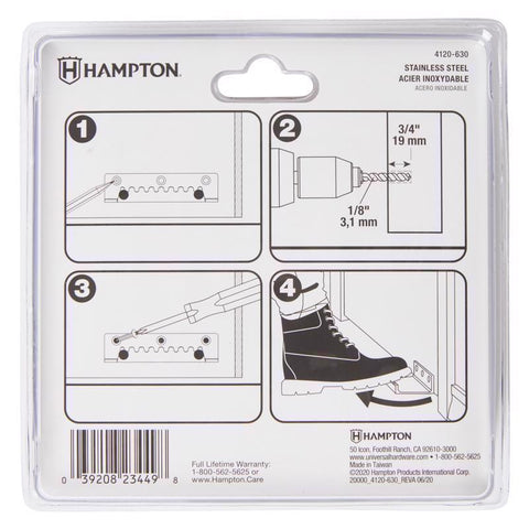Hampton 5 in. L Silver Stainless Steel Hands-Free Door Pull