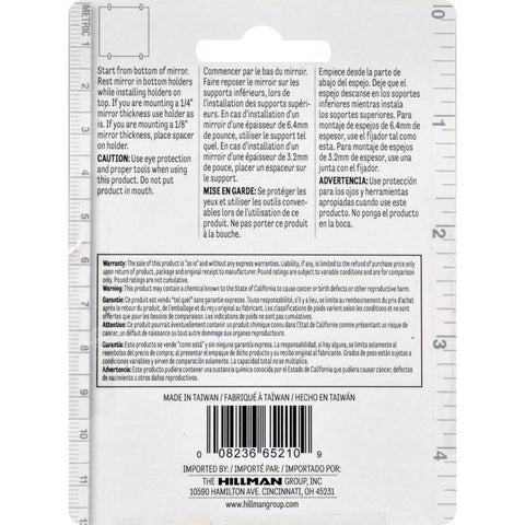 HILLMAN Medium Mirror Holder Kit 20 lb 6 pk, Pack of 10