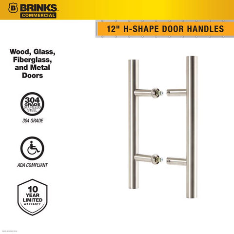 Brinks 12 in. L Satin Silver Stainless Steel Door Pull