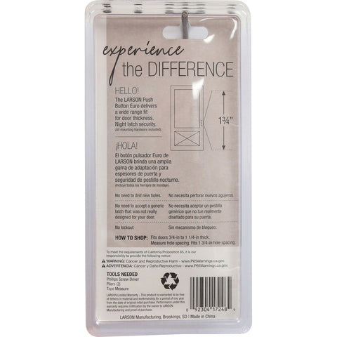 Larson Euro Zinc-Plated White Zinc Push Button Latch 1 pk