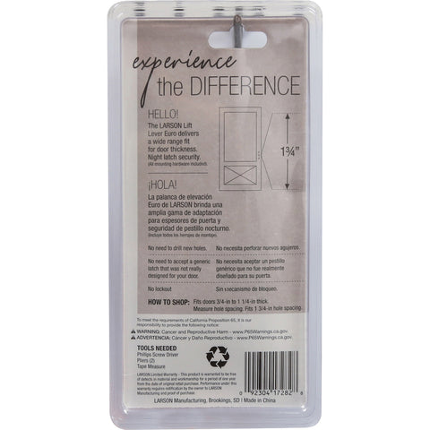 Larson Euro Zinc-Plated White Zinc Lift Lever Latch 1 pk