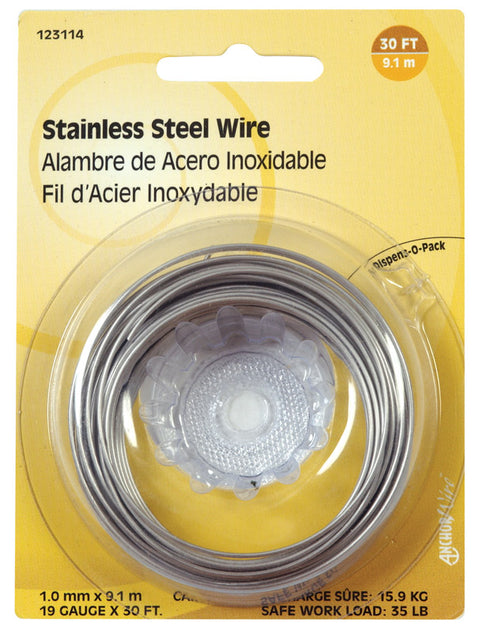 Hillman 30 ft. L Stainless Steel Wire 19 Ga.