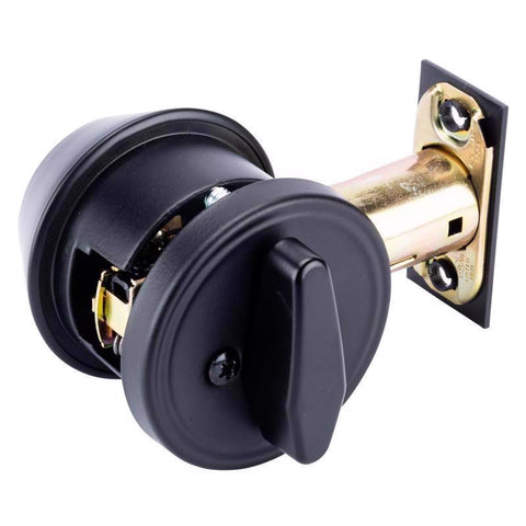 Brinks Commercial Matte Black Zinc Single Cylinder Deadbolt