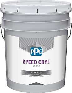 PPG SPEED CRYL 56-410XI 56-440XI-5G Exterior Paint, Satin, White, 5 gal