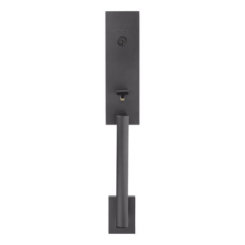 Kwikset Matte Black Entry Handleset KW1 1-3/4 in.