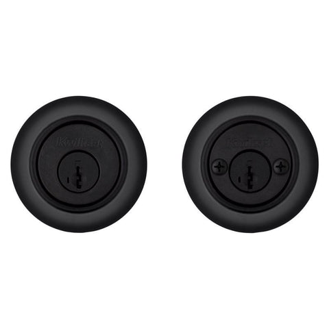 Kwikset SmartKey Security Matte Black Metal Double Cylinder Deadbolt