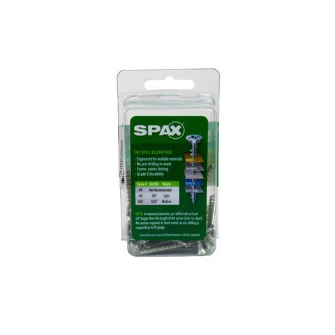 SPAX Multi-Material No. 6 in. X 1-1/2 in. L Phillips/Square Flat Head Serrated Construction Screws
