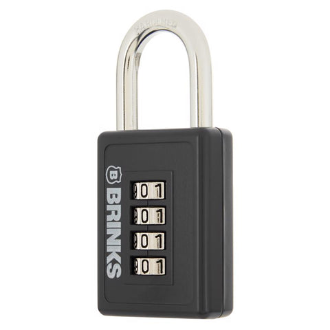Brinks 2-1/8 in. H X 1-5/8 in. W X 3/4 in. L Die-Cast Zinc 4-Dial Combination Padlock