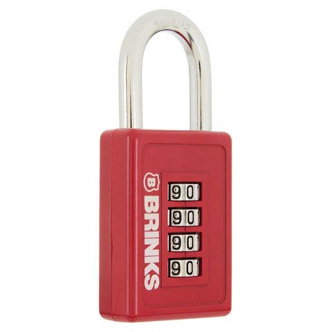 Brinks 2-1/8 in. H X 1-5/8 in. W X 3/4 in. L Die-Cast Zinc 4-Dial Combination Padlock