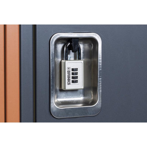 Brinks 2-1/8 in. H X 1-5/8 in. W X 3/4 in. L Die-Cast Zinc 4-Dial Combination Padlock