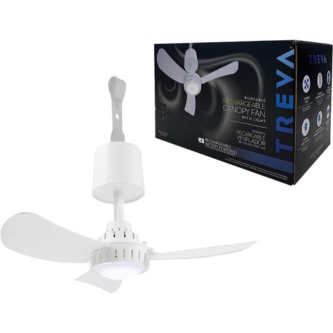 Treva 15 in. H X 15 in. D 2 speed Rechargeable Canopy Fan with Light Remote Control