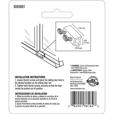 Ace Aluminum Indoor and Outdoor Sliding Door Lock