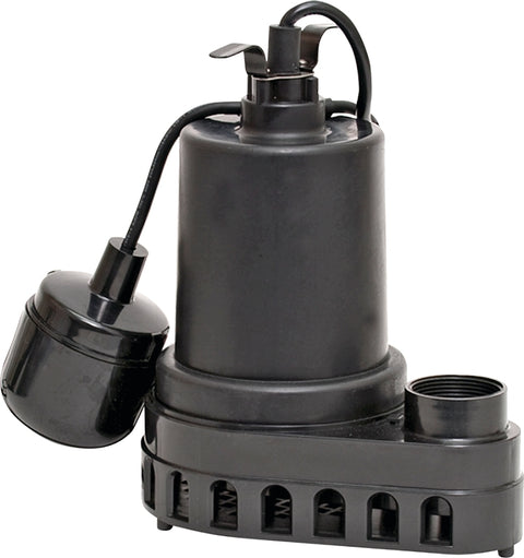 Superior Pump 92370 Sump Pump, 4.1 A, 120 V, 0.33 hp, 1-1/2 in Outlet, 48 gpm, Thermoplastic
