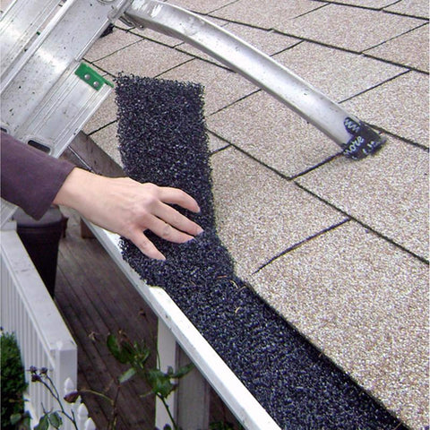 GutterFoam 5 in. W X 48 in. L Black Polyether Outdoor Foam Gutter Guard 8 pk