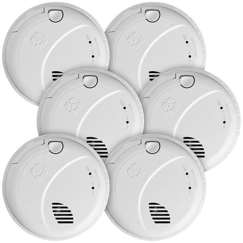 BRK Hard-Wired w/Battery Back-Up Photoelectric Smoke and Carbon Monoxide Detector w/Voice 6 pk