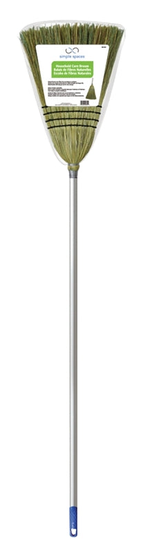 Simple Spaces 105 Household Broom, 11 in Sweep Face, 14-1/2 in L Trim, Natural Fiber Bristle, Natural Bristle, 55 in L, Pack of 6
