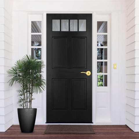 Kwikset Sedona Transitional Satin Brass Entry Lever KW1 1-3/4 in.