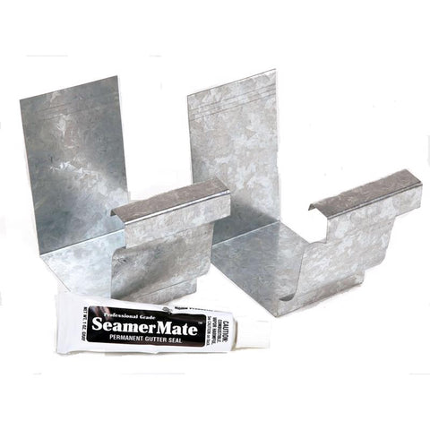 Amerimax 3 in. H X 5 in. W X 5.5 pk L Gray Galvanized Steel K Gutter Connector, Pack of 25
