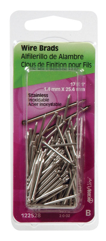 Hillman 17 Ga. 1 in. L Stainless Steel Brad 2 oz.