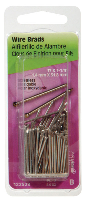 Hillman 17 Ga. 1-1/4 in. L Stainless Steel Brad 2 oz.