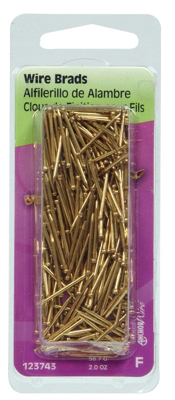 Hillman 18 Ga. 3/4 in. L Solid Brass Brass Brad 2 oz.