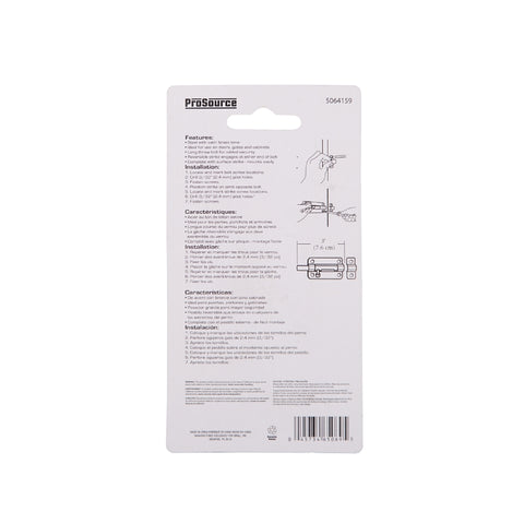 ProSource 20485CZB-PS Barrel Bolt, 0.31 Dia in Bolt Head, 3 in L Bolt, Steel, Satin Brass