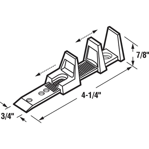 Prime-Line N 6564 Door Guide, Nylon, White, Floor Mounting