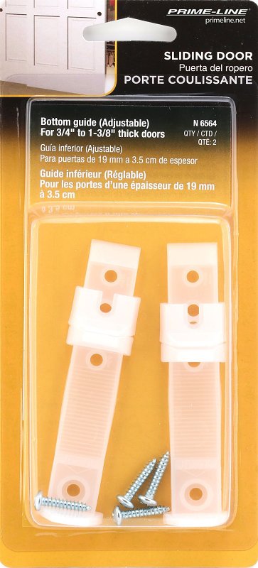 Prime-Line N 6564 Door Guide, Nylon, White, Floor Mounting