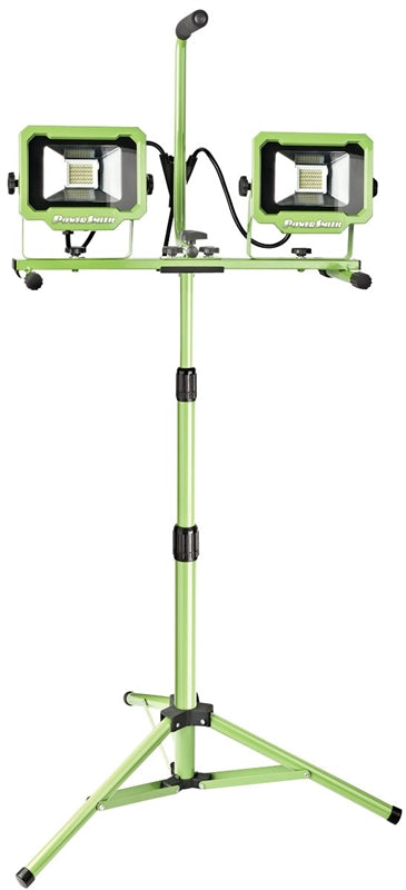PowerSmith PWL2140TS Dual Head Work Light With Tripod, 120 V, 40 W, 0.4 A, LED