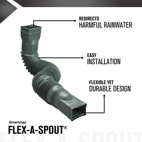 Amerimax Flex-A-Spout 4.5 in. H X 4.5 in. W X 55 in. L Green Vinyl K Downspout Extension
