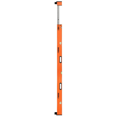 Johnson 5800-0712P Extendable Plate Level, 144 in L, 3-Vial, Aluminum, Orange