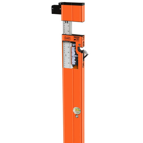 Johnson 5800-0712P Extendable Plate Level, 144 in L, 3-Vial, Aluminum, Orange