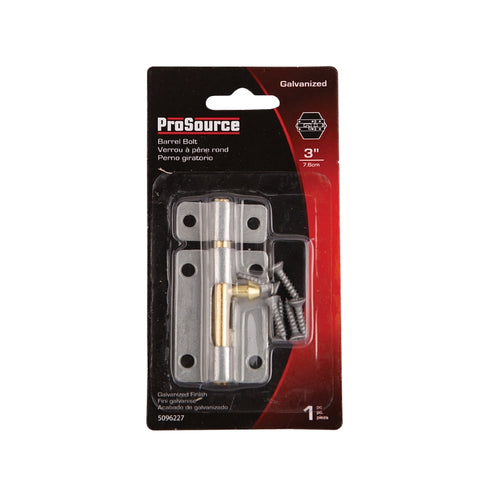 ProSource CL-192-PS Barrel Bolt, 0.31 Dia in Bolt Head, 3 in L Bolt, Brass Pin/Steel, Galvanized Zinc Plated