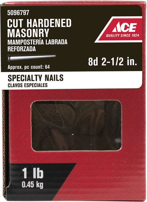 Ace Flat 2-1/2 in. L Masonry Nail Bright Steel 1 lb.