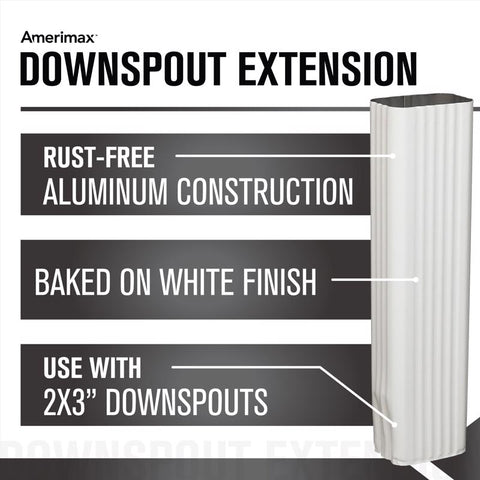 Amerimax 3 in. H X 2 in. W X 15 in. L White Aluminum K Downspout Extension
