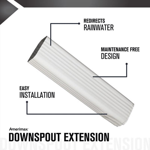 Amerimax 3 in. H X 2 in. W X 15 in. L White Aluminum K Downspout Extension