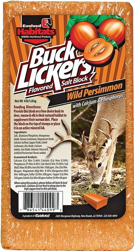 Evolved Habitats Buck Lickers EVO44099 Mineral Block, Persimmon, 4 lb, Pack of 6