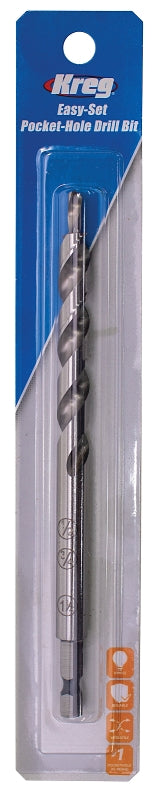 Kreg KPHA300 Drill Bit, 3/8 in Dia, 1/4 in Dia Shank, Hex Shank