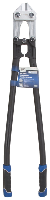 Vulcan JL-WD-0636 Bolt Cutter, 10 mm Cutting Capacity, Chrome-Molybdenum Steel Jaw, 36 in OAL, Black/Blue Handle