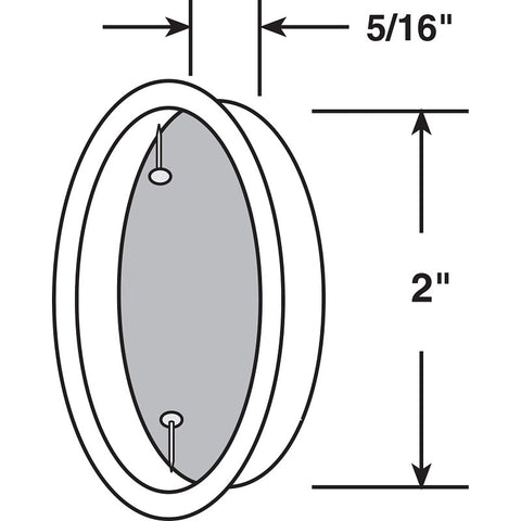 Prime-Line N 7206 Door Pull, 2 in Dia, 5/16 in D, Steel, Satin Nickel