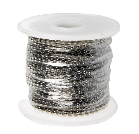 Hy-Ko Products Nickel-Plated Brass 3/16 in. Dia. Beaded Chain Silver