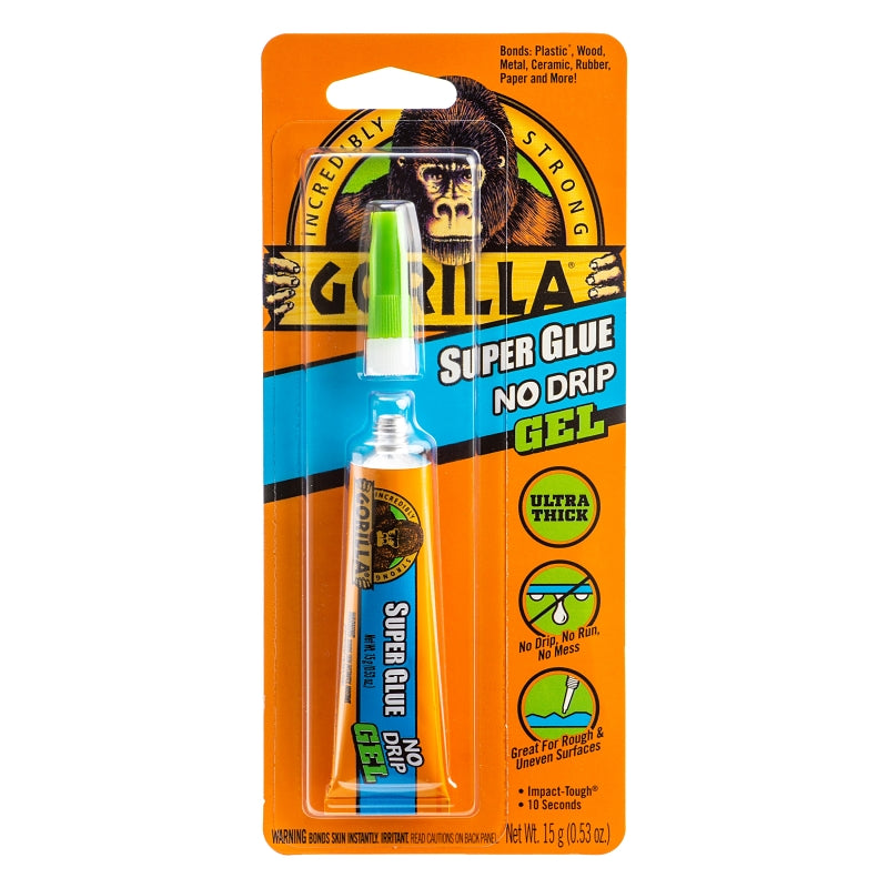 Gorilla 109804 No Drip Super Glue, Gel, Clear, 15 g Tube – Shell Lumber ...
