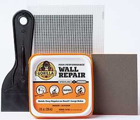 Gorilla 103959 High-Performance Wall Repair Kit, Semi-Solid, Off-White, Pack of 4