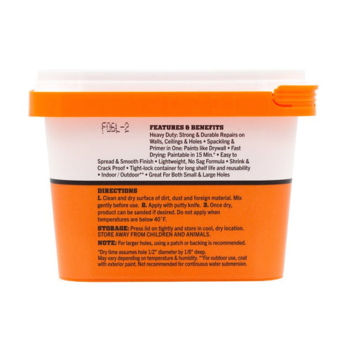 Gorilla 103963 High-Performance Wall Repair, Semi-Solid, Off-White, 16 fl-oz Tub, Pack of 6