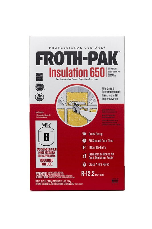Insulation Shell Accessory DuPont Froth-Pak Series 12031877 Foam Insulation Kit, 118.8 lb, 650 sq ...