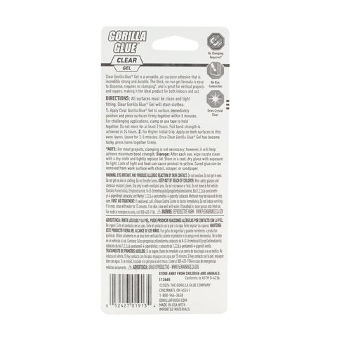 Gorilla 113455 All-Purpose Glue, Clear, 1.75 oz Tube
